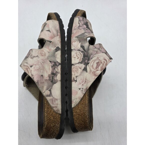 Papillio Sandals Shoes Womens Size 36 Floral Double Strap Birkenstock Cork Slide - Picture 7 of 9